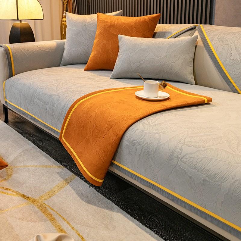 Sommer Leicht Luxus Sofakissen Rutschfest Hochwertiger Sofabezug All-Inclusive Nordisch Schlicht Kissenbezug Stoff Vier Jahreszeiten Universell