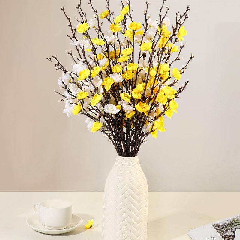 55CM White Mini Plum Blossom Single Branch Plum Blossom Simulation Flower Artificial Flower Chinese Home Decoration Arrangement