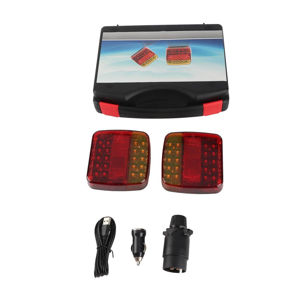 Square Trailer Lights Kit Wireless IP65 Waterproof Magnetic Trail Lights Red Yellow DC5V