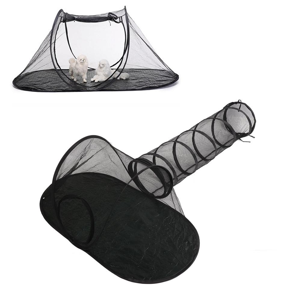 Outdoor Pet Tent with Tunnel Breathable  Large Space Portable Pet Outdoor Play Tent for D