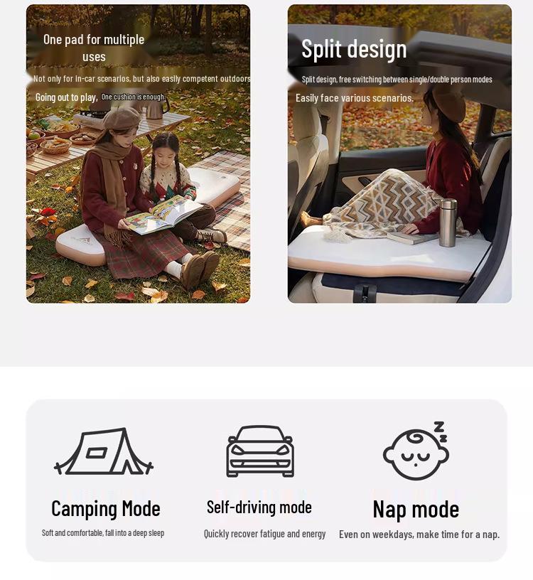 Universal Inflatable Car Mattress for Rear Seat or SUV Trunk
