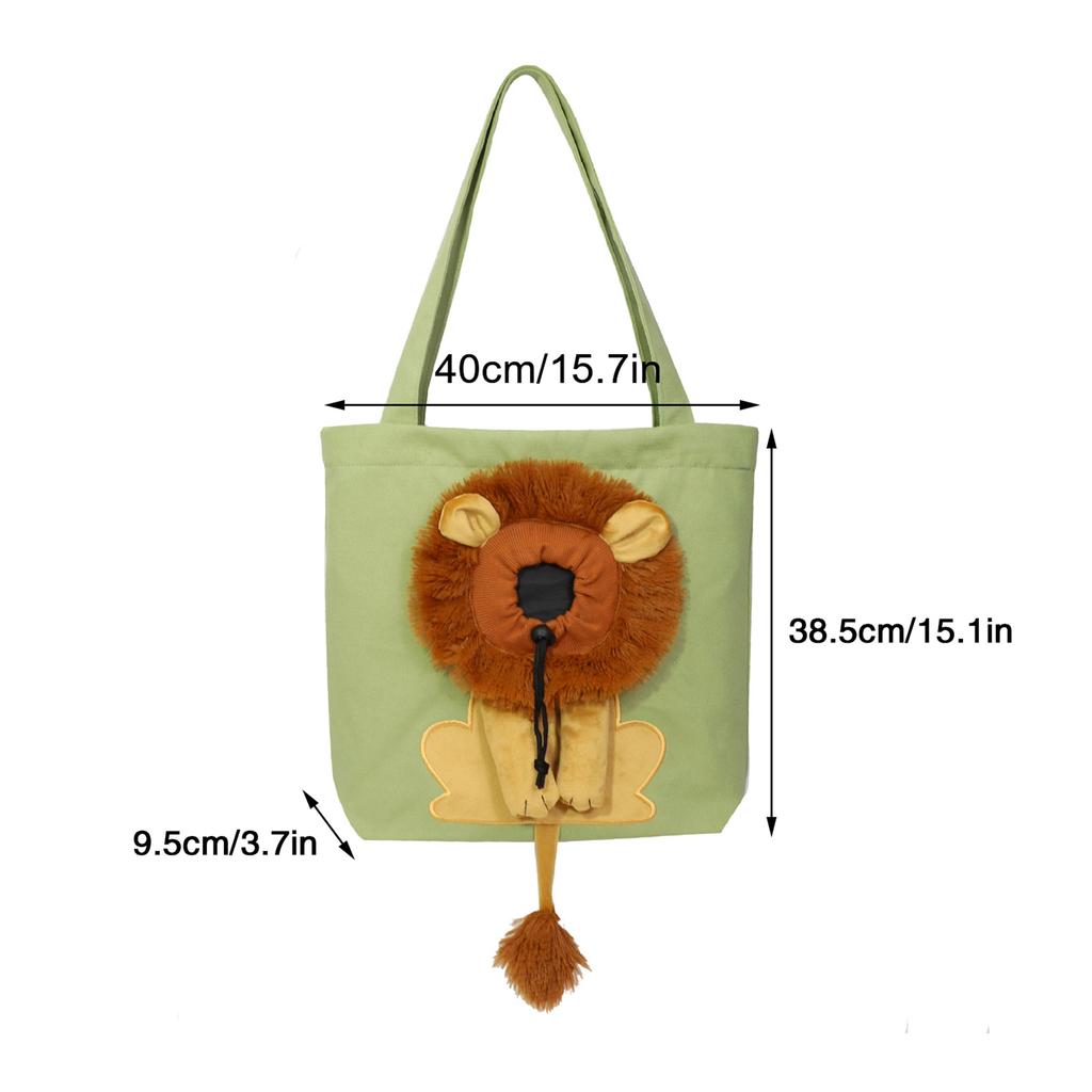 Küçük Aslan Omuz Çantası Kediler ve Köpekler Küçük Evcil Hayvanlar Tuval Çantadan Dışarı Evcil Hayvan Çantası XL