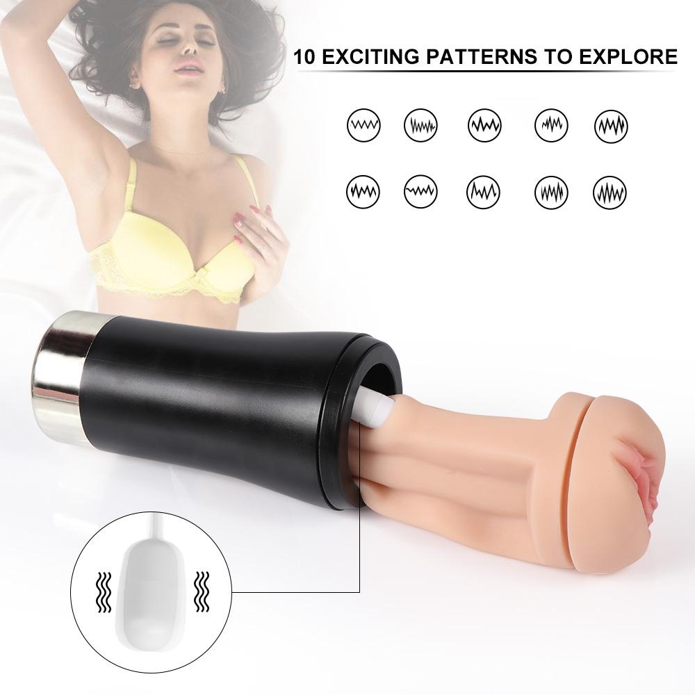 Automatic Male Masturbator Cup Strong Vibration Blowjob Machine Real Pussy Masturbation Sex Toys for Men