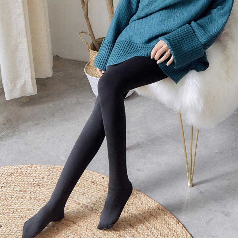 Winter leggings mink fur fluffy fleece women's stockings tights
