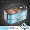 304 Stainless Steel Insulated Double-Layer Lunch Box for Microwave, with Compartments - Ideal for Students and Office Workers.