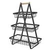 Wooden Handle Iron Art Fruit & Snack Storage Basket