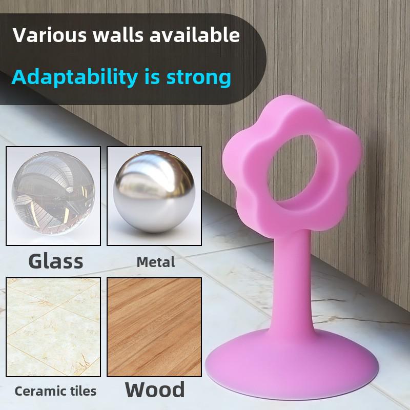 Silicone Door Stopper with Handle, Punch-Free Install, Anti-Collision, Silent Buffer, Protective Door Closer Cover