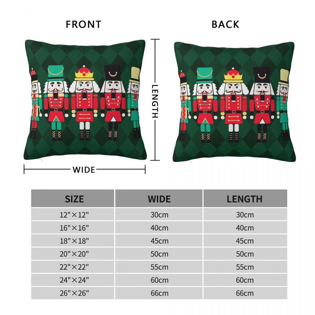 The Nutcracker Christmas Toy Soldier King Pillowcase Printing Fabric Cushion Cover Decoration Pillow Case Cover Bedroom Zipper