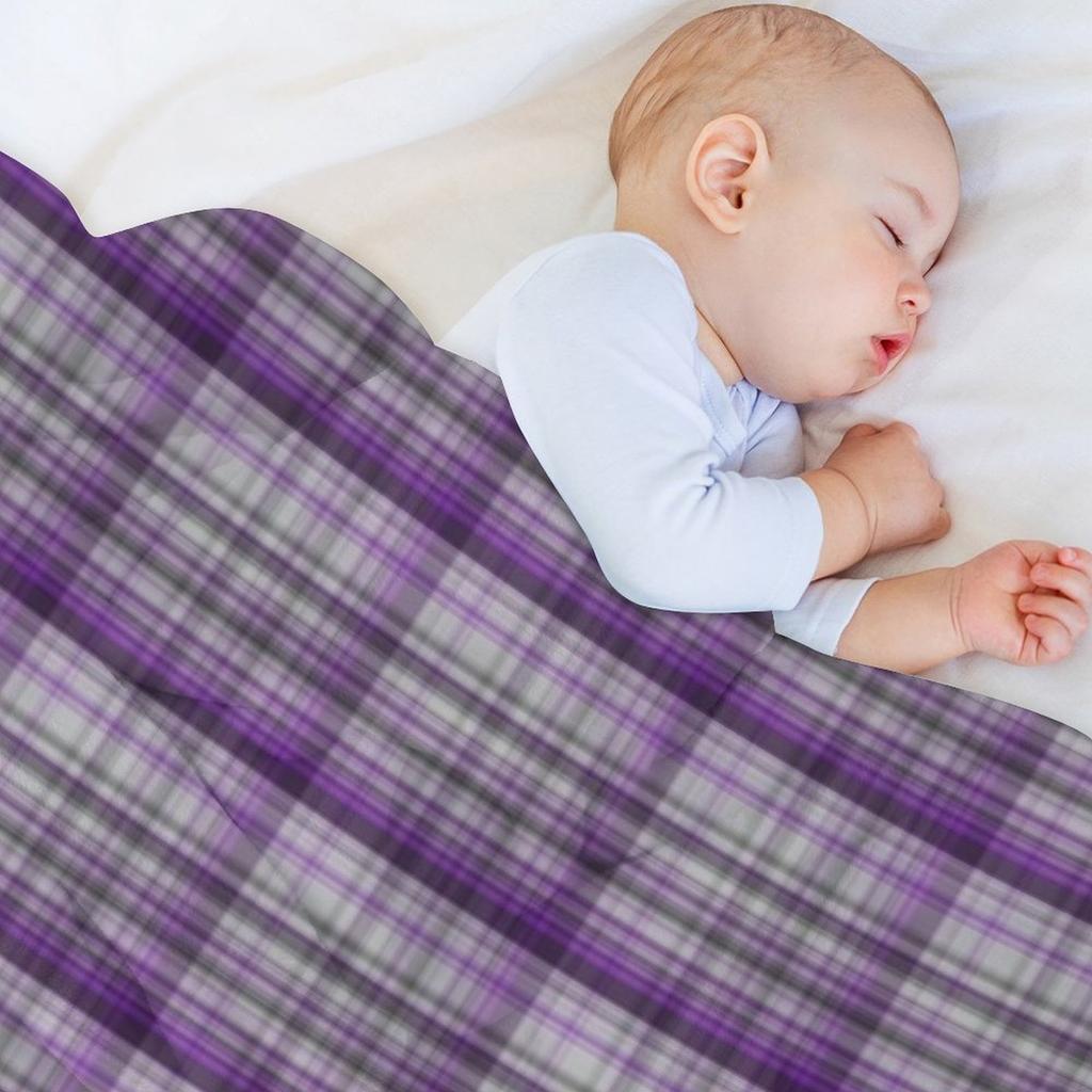 Tartan - Lila und Grau Überwurfdecke Dünn Mehrzweck Thermisch Weich Betten Decken