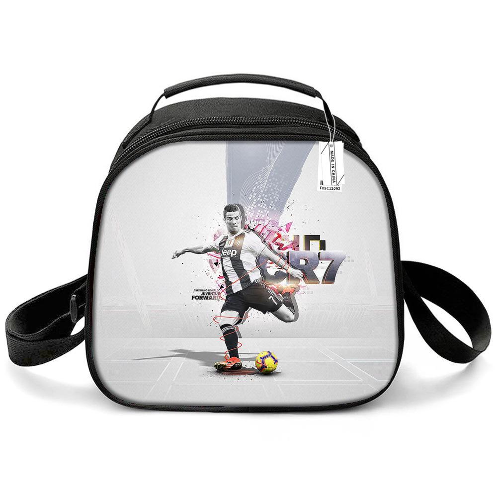 Messi & Ronaldo World Cup Kids' Lunch Bag - Insulated Handheld Picnic Bag for Students