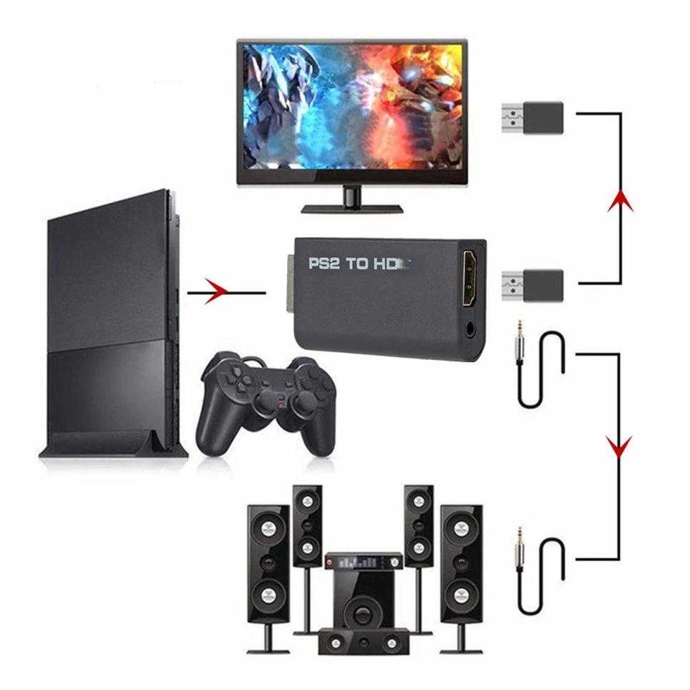 HDMI Zu PS2 Kompatibler Konverter Adapter Audio Und Video Mit 3,5mm Audiokabel Unterstützt PC Alle PS2 480i 480p 576i Anzeigemodi