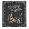 Custom Fashionable Design Happy Easter Waterproof Fabric Polyester Shower Curtain - as picture,