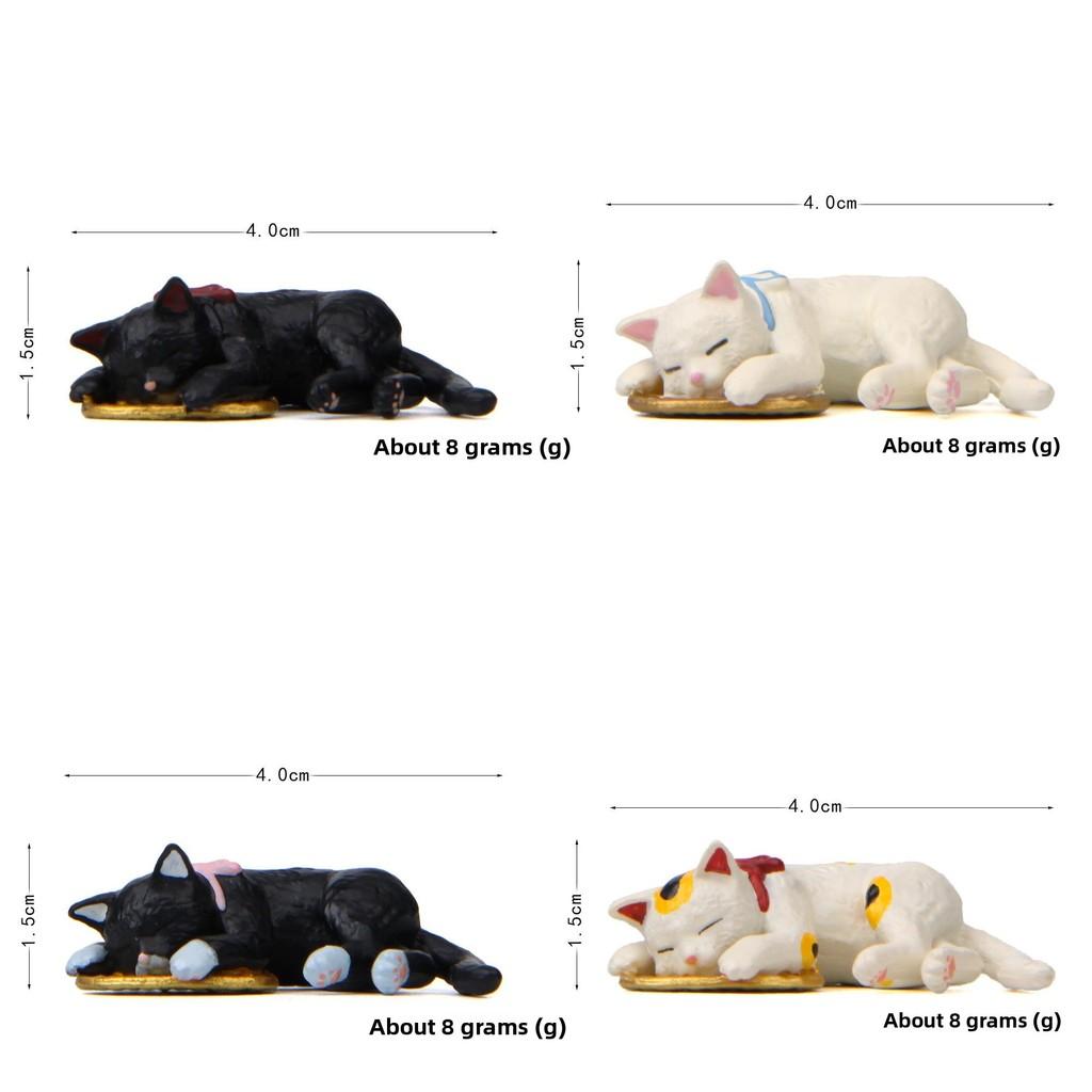 Figurine Cat Sleeping With Resin Material For Micro Garden Decor And Use Gift