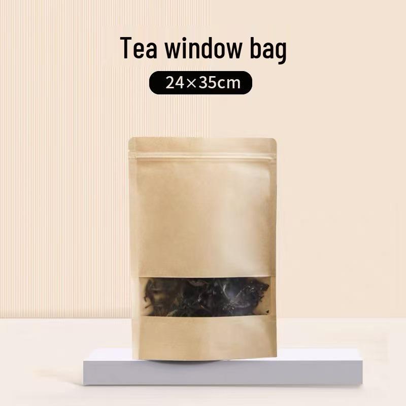 Self-Sealing Kraft Paper Bags for Tea and Snacks - Available in Small and Large Sizes for Green and Black Tea.