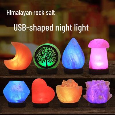 Lâmpada de Sal LED USB do Himalaia: Luz Noturna de Economia de Energia para Ambiente de Quarto