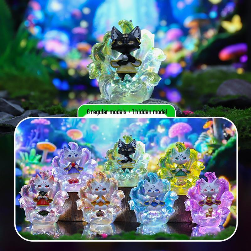 Qingqiu Nine-Tailed Fox Blind Box Figurine - Trendy New Year Gift & Desktop Decoration
