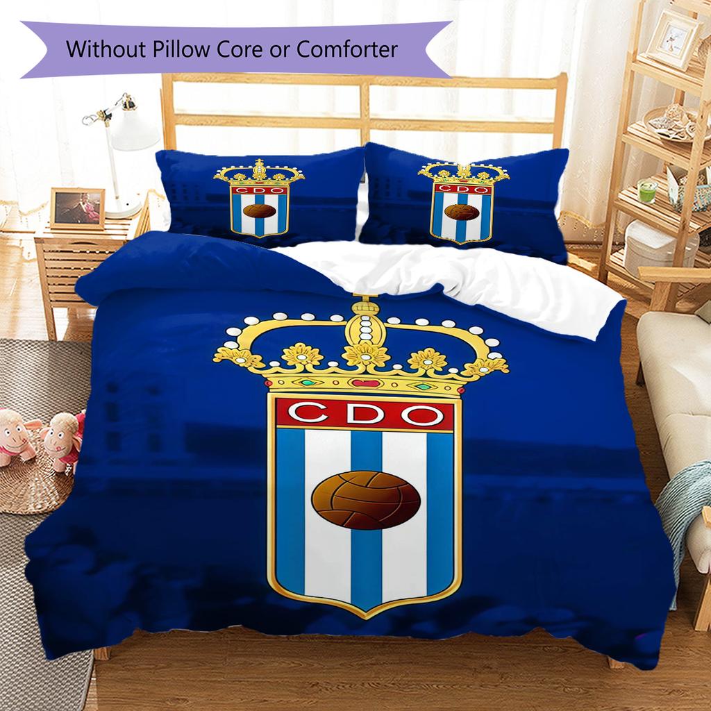 Set Copripiumino Trapuntato Real Oviedo Federa Decorazione per la Casa Regalo di Compleanno (1 * copripiumino + 2 * federa, senza nucleo)
