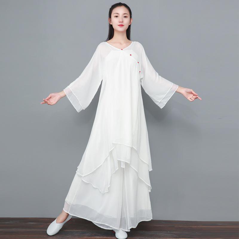Women's Zen-Inspired Summer Hanfu Skirt - Retro Chinese Style