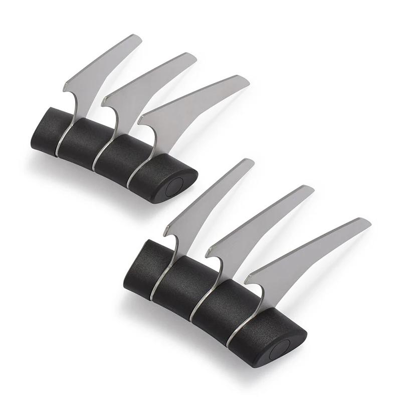 2 шт. Разрыватель для мяса BBQ, когти для рваного мяса, набор из двух инструментов для барбекю, вилка-когти из нержавеющей стали для измельчения мяса, черные