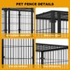 48 Inch Puppy Playpen Heavy Duty Metal Wire Dog Cage Kennel Stackable FoldableEVA Floor Protector Anti-Escape for Small Pet Rabb