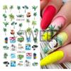 Verão transferência de água adesivos de unhas decalques praia oceano coqueiro design de unhas arte decoração