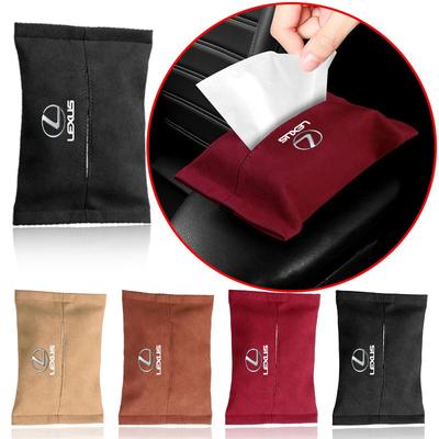 1Pcs Suede Car Tissue Box Cover Sun Visor Seat Backrest Suspension For CT ES LS GS IS HS LF-30 NX RX GX LX LM LC RC RCF SC LFA LF-C2 LF-FC LF-LC