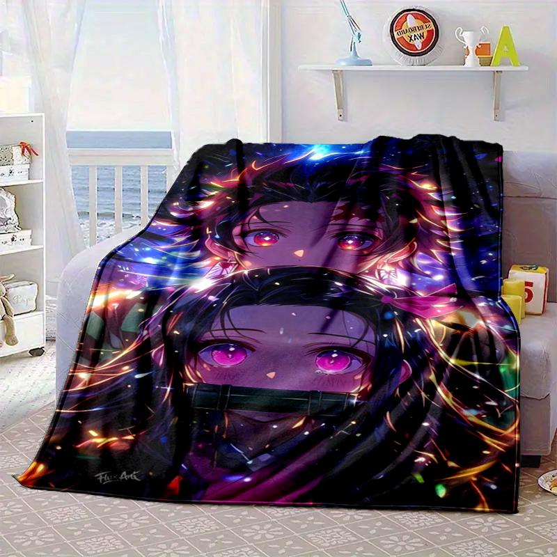 Anime Slayer Adventure Blanket Flannel Blanket for Bed, Sofa, Camping, Hiking, Picnic Essentials, Gift for Family Fan Gifts