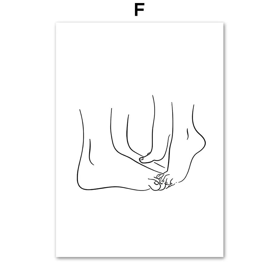Minimalistische Linien-Paar-Kuss-Wandkunst, Nordische Poster und Drucke, Leinwandbild, Bilder für Wohnzimmer-Dekoration, Schwarz und Weiß