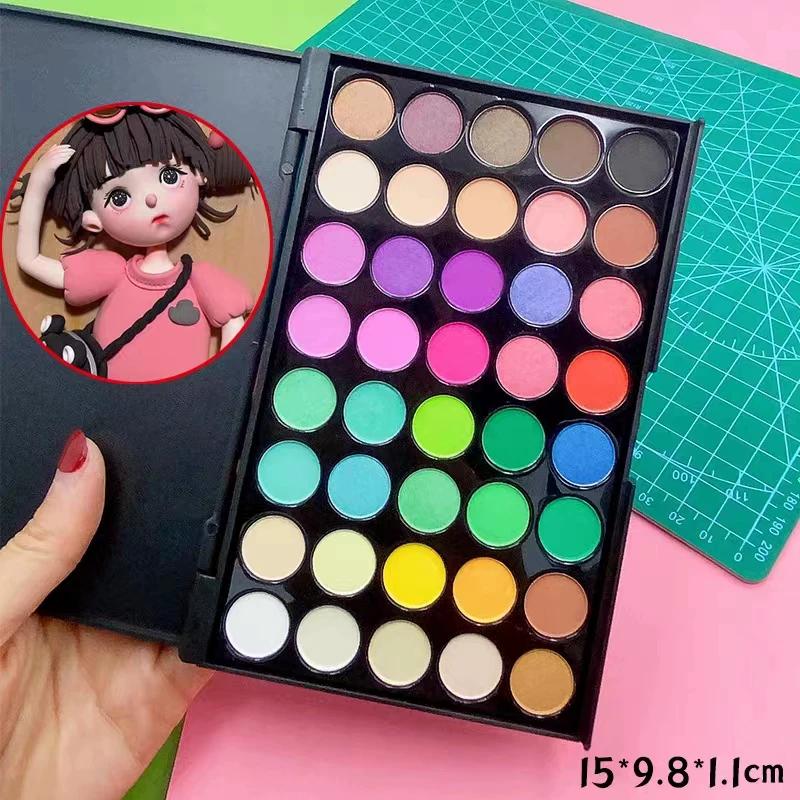 Hand-Made Polymer Clay Ultra-Light Clay Doll Makeup Toner Plate Twist Stick Toner Doll Works Color Blush Eye Shadow