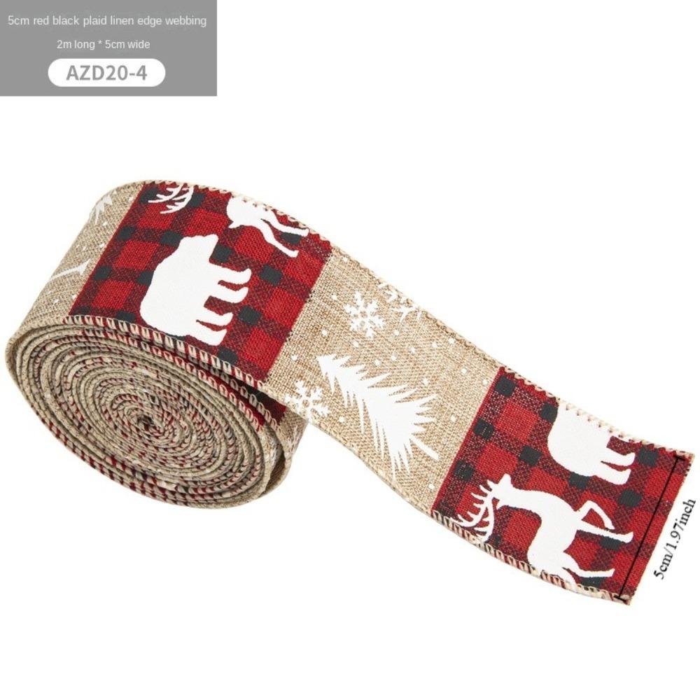 

Різдвяний подарунок. Різдвяна стрічка. 2-метрова стрічка з мішковини. Нова тканинна закручена стрічка 8