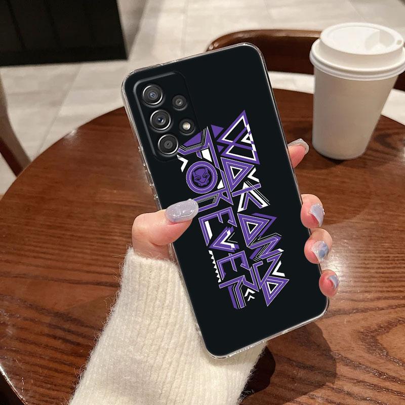 Marvel Black Panther Klare Hülle für Samsung Galaxy A57 A37 A56 A36 Hüllen A55 A54 A35 A26 A07 A17 A16 A06 A36 A15 Stoßfeste Abdeckung