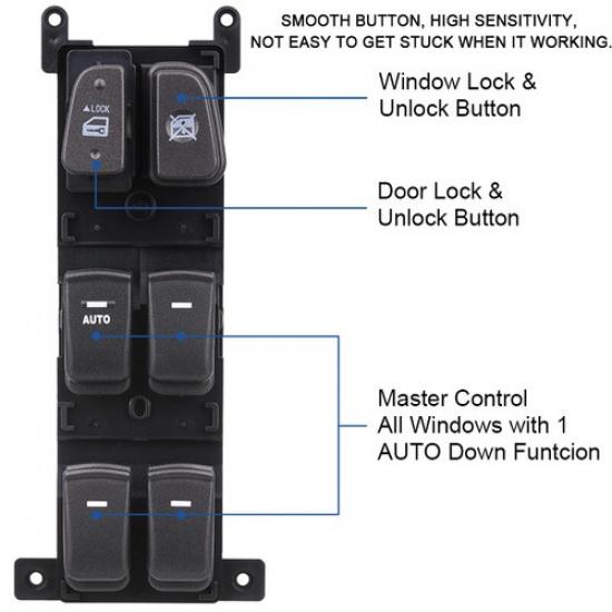 Master Window Switch Power Control Button for 09-10 Hyundai Sonata 93570-3K600