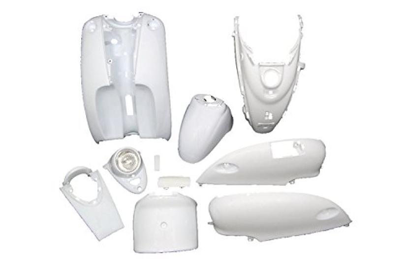 Bike Parts Center Motorcycle Exterior Genuine Yamaha Vino 3071 10-Piece Set, White, Type, (5AU)