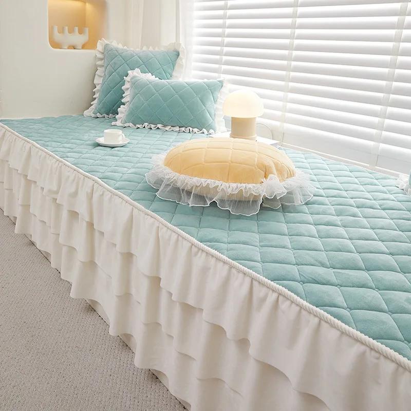 Princess Style Solid Color Bay Window Cushion 2025 New Four All Seasons Universal Bedroom Balcony Tatami Anti slip Sponge Mat