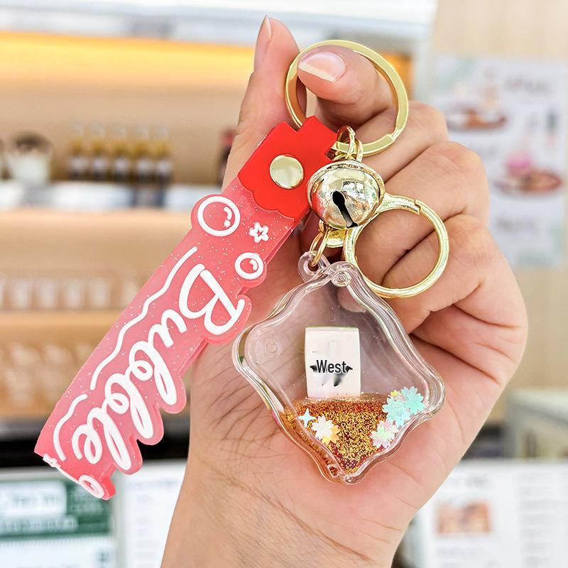 Acrylic Mahjong Sand Keychain - Elegant Car & Bag Pendant Gift