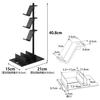 Yamazaki Smart Game Console & Controller Stand with Movable Dividers, Black, W15 x D21 x H40.8cm, Charges While Placed, Adjustable Height and Orientat