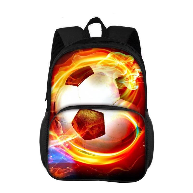 Soccer round front bag backpack, new sports style youth football print best partner for male and female students going to school