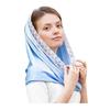 Pañuelo para la cabeza con capucha Tejido de gasa ligero y transpirable Sombrero turbante con protección solar Bordado de encaje Envoltura para la cabeza ligera para el día a día