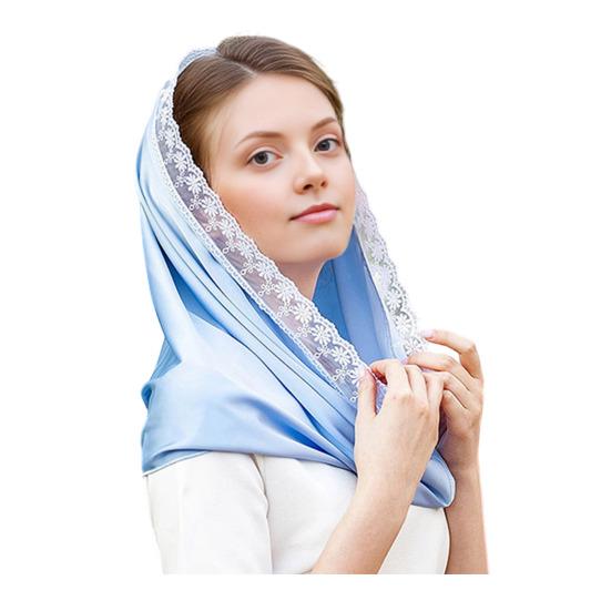 Pañuelo para la cabeza con capucha Tejido de gasa ligero y transpirable Sombrero turbante con protección solar Bordado de encaje Envoltura para la cabeza ligera para el día a día