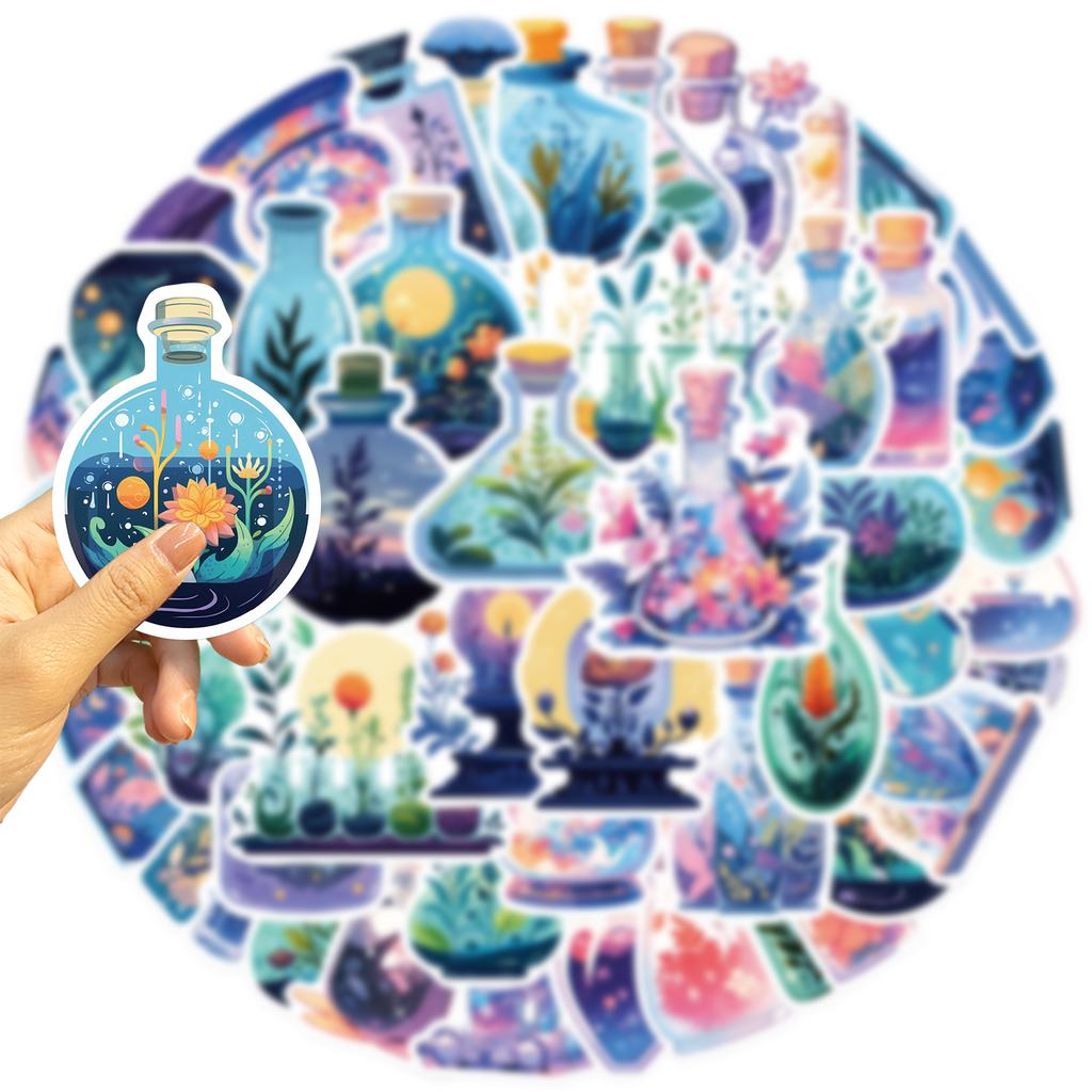 50PC Medicine Bottle Stickers Colorful Graffiti Cell Phone Ipad Notebook Computer Guitar Decoration Waterproof Stickers