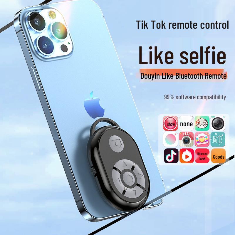 Multifunksjonell trådløs Bluetooth-selfiestangfjernkontroll for Android/iOS