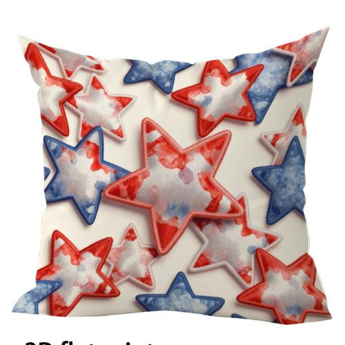 1/4Pcs Americana Style Star-Printed Cushion Covers Sofa Bed Cushion Cover Home Bedroom Decoration, 2D Flat Printing