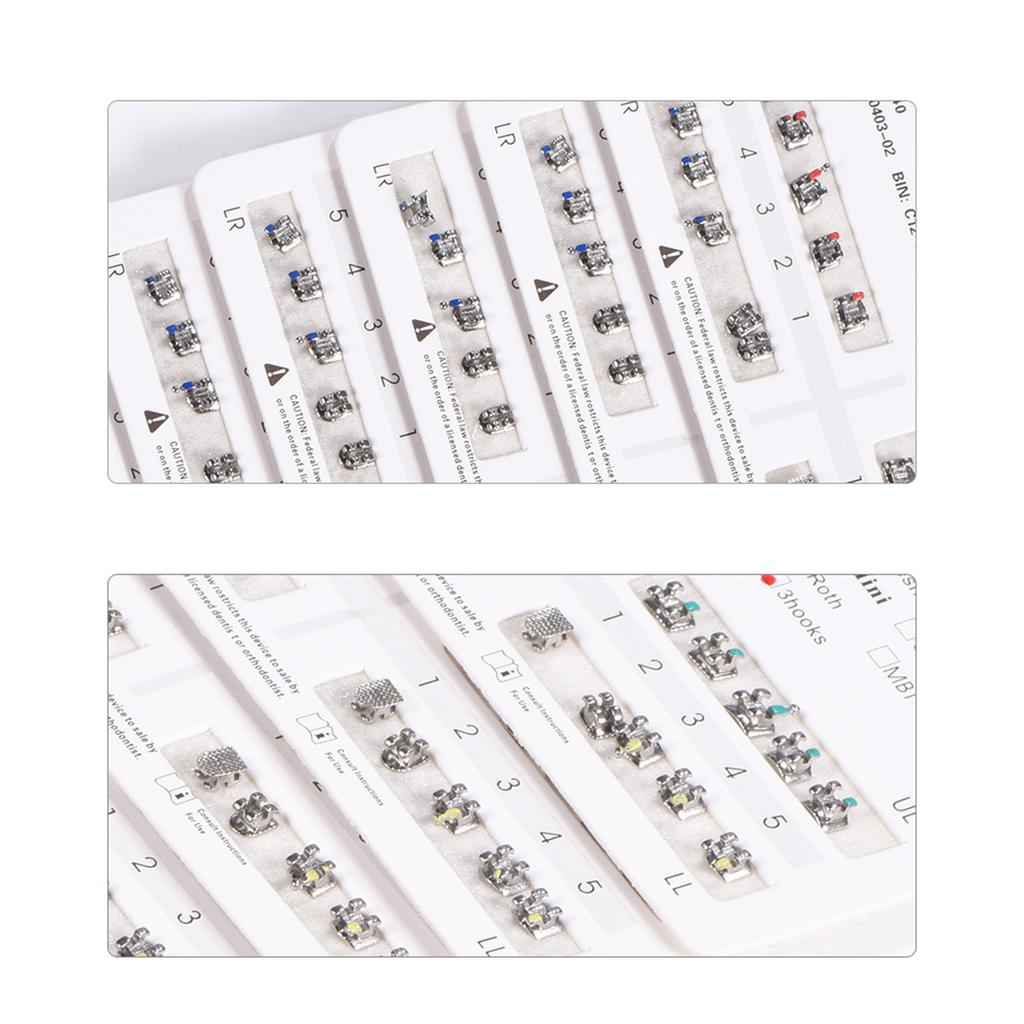 10 Packs Metal Dental Teeth Orthodontics Brackets Braces Mini Roth 022 Mesh Base 3 Hooks