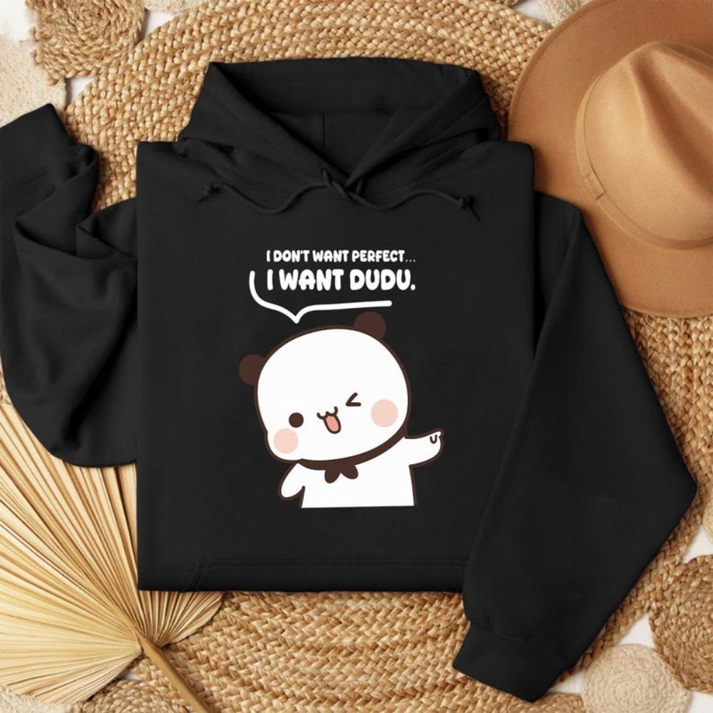 

I Don’t Want Perfect I Want You Matching Hoodies Bubu Dudu Bear Couple Hoodie Men Women Casual Sweatshirt S