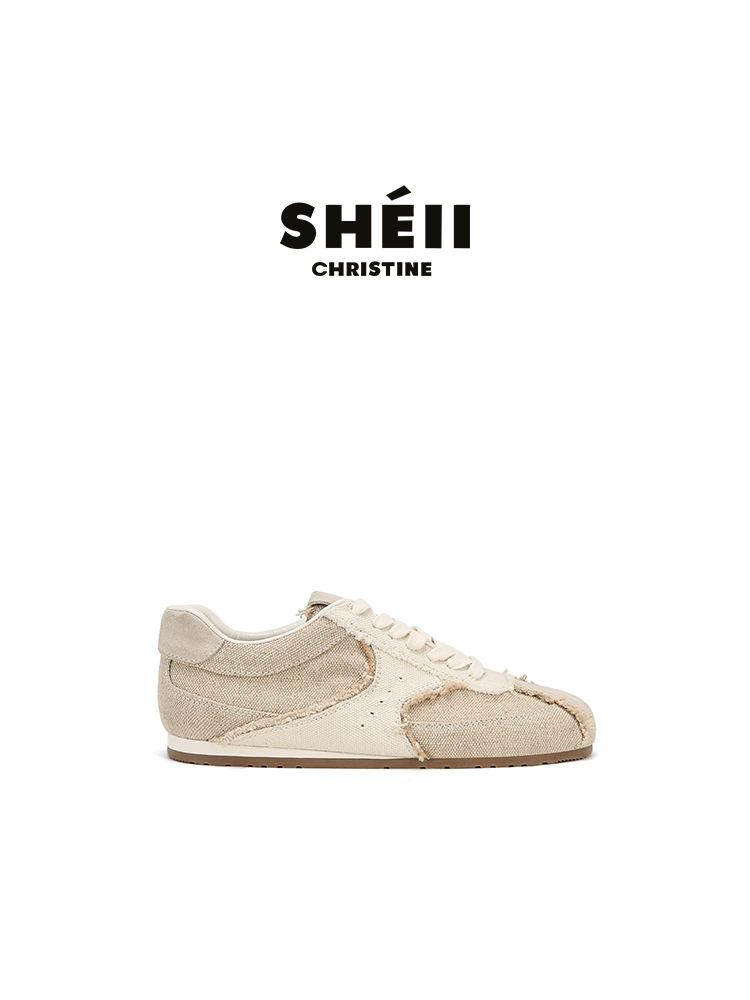 

Ретро льняные кроссовки Su Yinyin, женские, с круглым носком, на шнуровке, универсальная повседневная спортивная обувь на плоской подошве, обувь Forrest Gump, кеды 40