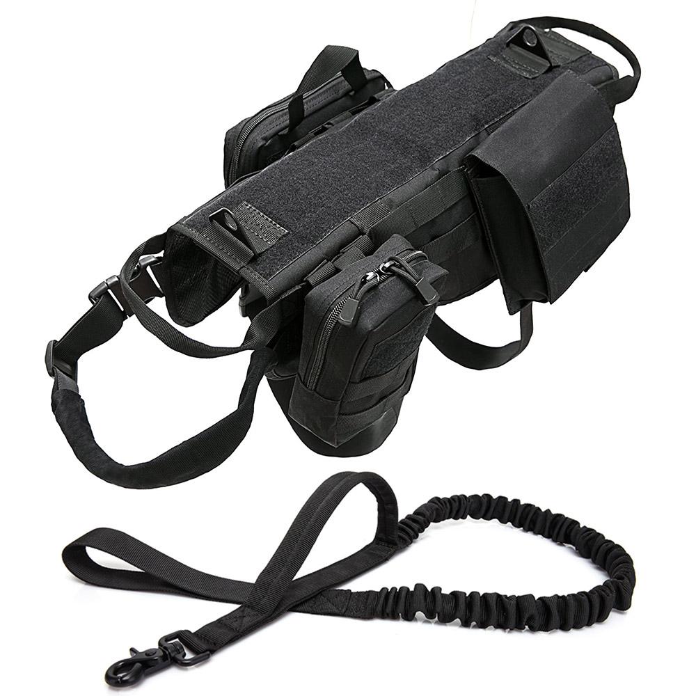 Tactical Camouflage Dog Harness Leash Set Military Training Vest for German Shepherd Malinois Working Dogs Pet Supplies