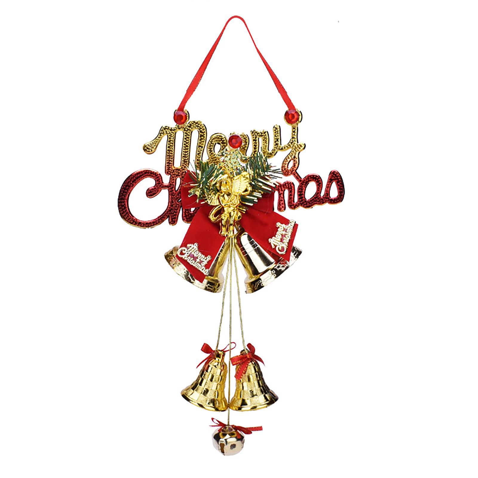 

Рождественский колокольчик, подвесное украшение, Рождественский колокольчик, подвеска с бантом, элементы рождественской елки Санта-Клауса One Size