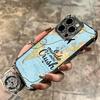 Travel Map Artistic Pattern Plating Phone Case For Iphone 16 17 Pro Max Air 16E 14 15 Plus 12 13 Mini Anti-Fall Airabag Cover