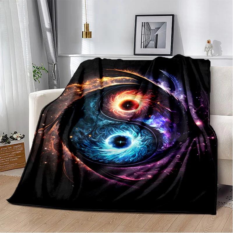 3D Naturalize Yin and Yang Chinese Tai Chi Blanket,Soft Throw Blanket for Home Bedroom Bed Sofa Travel Office Cover Blanket Kids