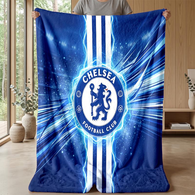 Chelsea FC Theme blanket Soft Flannel Blanket Plush Throw Blanket Cozy Sofa Bed Blanket for Home Decor